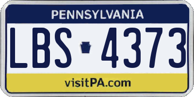 PA license plate LBS4373