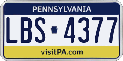 PA license plate LBS4377