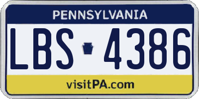 PA license plate LBS4386