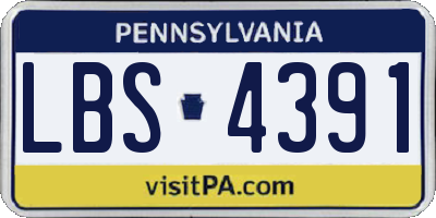 PA license plate LBS4391