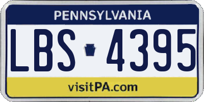 PA license plate LBS4395
