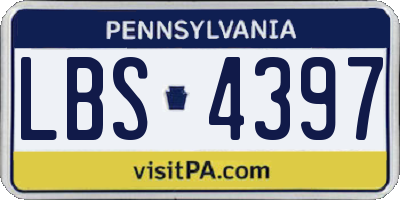 PA license plate LBS4397