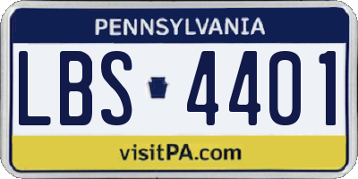 PA license plate LBS4401