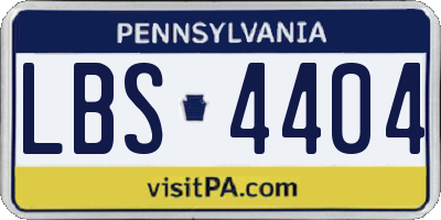 PA license plate LBS4404