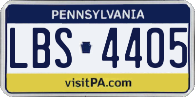 PA license plate LBS4405