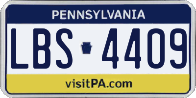 PA license plate LBS4409