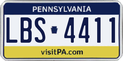 PA license plate LBS4411
