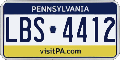 PA license plate LBS4412