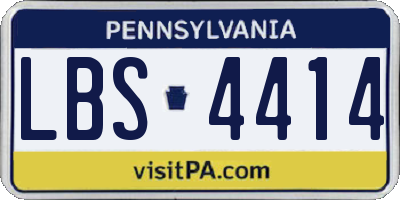 PA license plate LBS4414