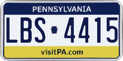 PA license plate LBS4415