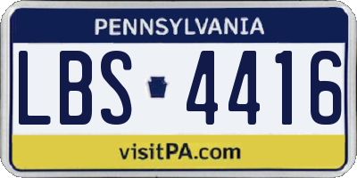 PA license plate LBS4416