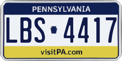 PA license plate LBS4417