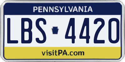 PA license plate LBS4420