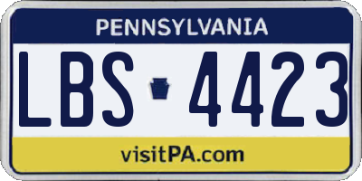 PA license plate LBS4423