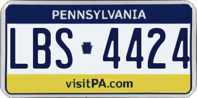 PA license plate LBS4424