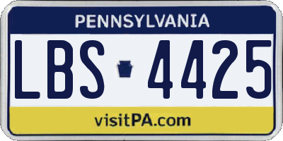 PA license plate LBS4425