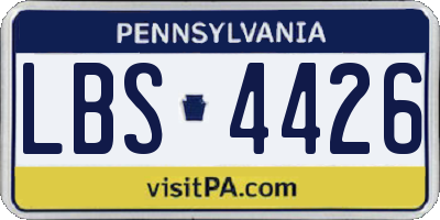PA license plate LBS4426