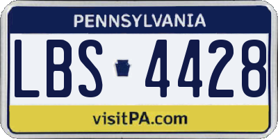 PA license plate LBS4428