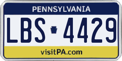 PA license plate LBS4429
