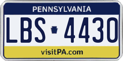PA license plate LBS4430