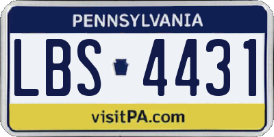 PA license plate LBS4431