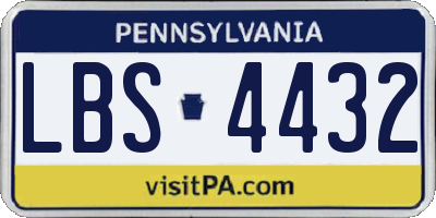 PA license plate LBS4432