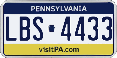 PA license plate LBS4433