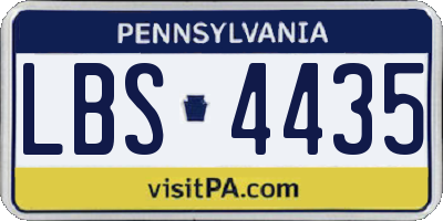 PA license plate LBS4435