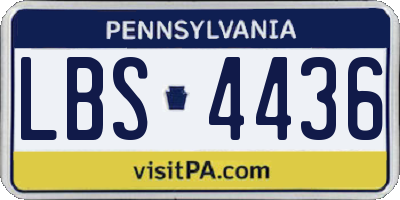 PA license plate LBS4436