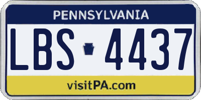 PA license plate LBS4437