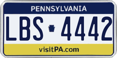 PA license plate LBS4442