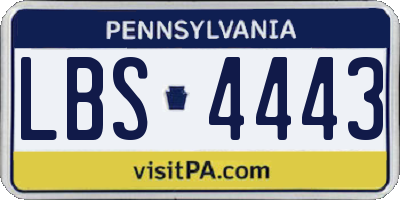 PA license plate LBS4443