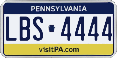 PA license plate LBS4444