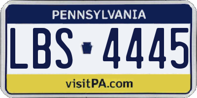 PA license plate LBS4445