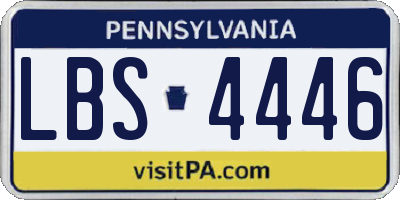 PA license plate LBS4446