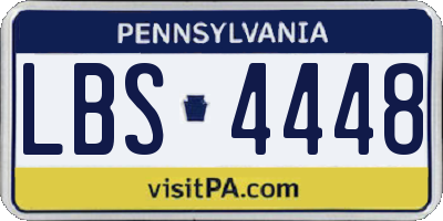 PA license plate LBS4448