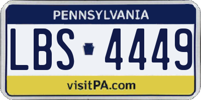 PA license plate LBS4449