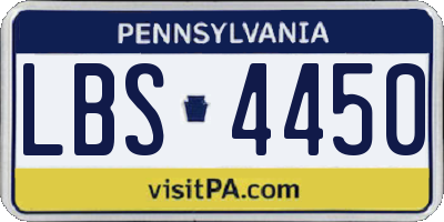 PA license plate LBS4450
