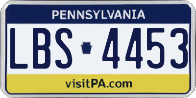 PA license plate LBS4453