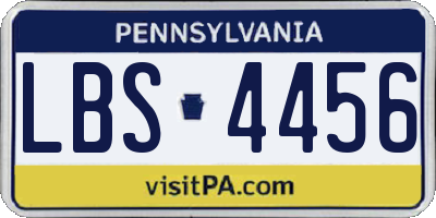 PA license plate LBS4456