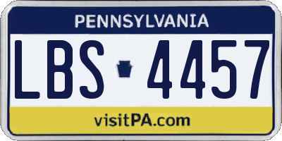 PA license plate LBS4457