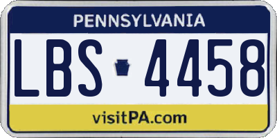PA license plate LBS4458