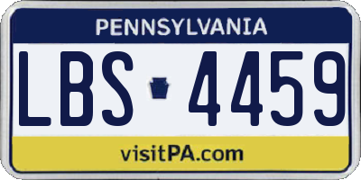 PA license plate LBS4459