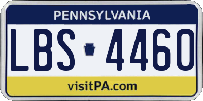 PA license plate LBS4460
