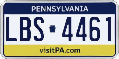 PA license plate LBS4461