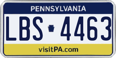 PA license plate LBS4463