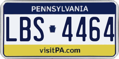 PA license plate LBS4464