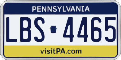 PA license plate LBS4465