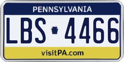 PA license plate LBS4466