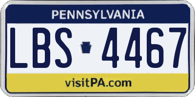 PA license plate LBS4467